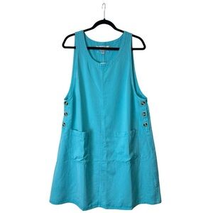 AKS Amy K Su Women’s L Turquoise Tencel Sleeveless Dress